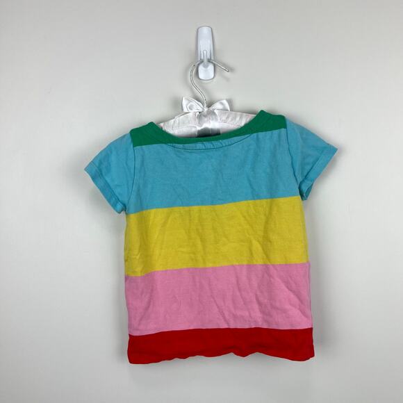 Mini Boden Chunky Rainbow Striped Short Sleeve Breton Tee Shirt 3-4 - Picture 5 of 7